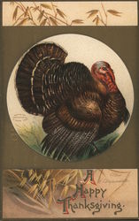 A Happy Thanksgiving - Turkey Postcard