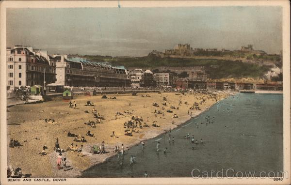 Beach and castle, Dover UK Kent