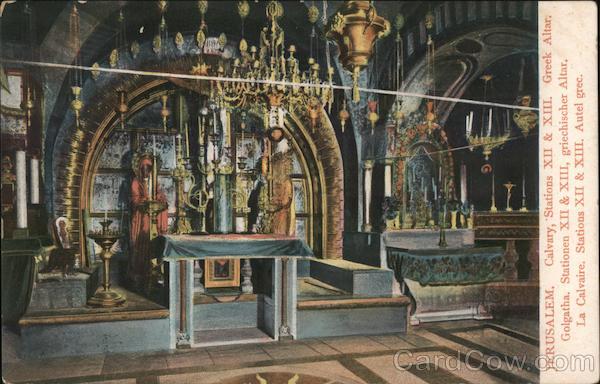 Greek altar at Calvary stations XII and XIII Jerusalem Israel
