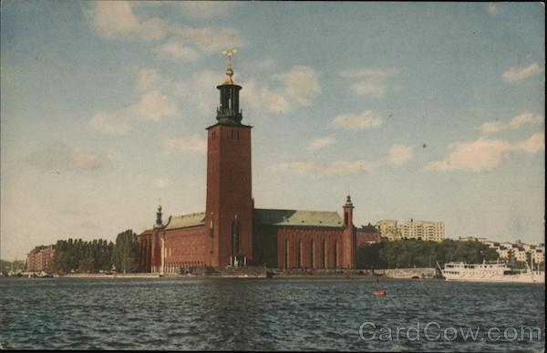 Stockholm. Sladshuset iran Riddarijarden. The Town Hall from Riddarfjarden Sweden