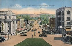 Looking down King street, Sherbrooke, Quebec, Canada Postcard