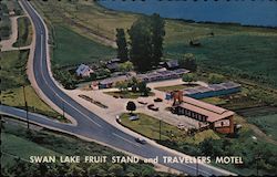 Swan lake fruit stand and travellers Motel Vernon, France Postcard Postcard Postcard
