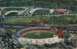 Panorama Over Cricket Ground, Olympic Pool, Velodrome and Soccer Ground Postcard