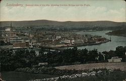Londonderry. Gereral view of the city, showing Carlisle Bridge and the Foyle Postcard