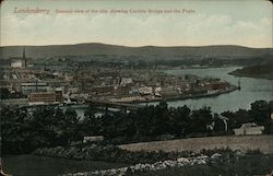 Londonderry. Gereral view of the city, showing Carlisle Bridge and the Foyle UK Postcard Postcard Postcard