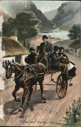 The Irish Country Car Ireland Horse-Drawn Postcard Postcard Postcard