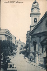 GIBRALTAR Catholic Church - Main Street Spain Postcard Postcard Postcard