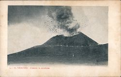 Il Vesuvio - Cratere in erusione. (Vesuvius erupting) Postcard
