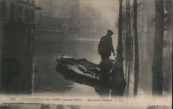 Boulevard Diderot, Great Flood of 1910 Postcard