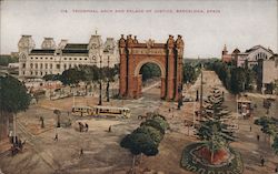 Triumphal Arch and Palace of Justice Barcelona, Spain Postcard Postcard Postcard