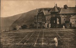 Tennis courts, Valley of Rocks Hotel, Lynton UK Somerset Postcard Postcard Postcard