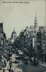 Fleet Street and St. Pauls, London. Postcard