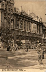 View of the Colonnade and Terrace, Piccadilly Hotel Postcard