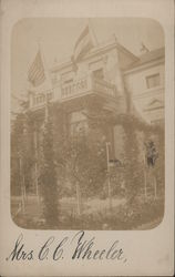 Mrs C.C. Wheeler - House with US and German (?) Flags Germany Postcard Postcard Postcard