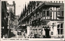 Chester St. Werburgh Street and catedral UK Cheshire Postcard Postcard Postcard