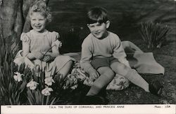 T.R.H. The duke of Cornwall and Princess Ann Postcard