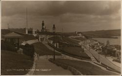 The Slopes of Plymouth Hoe Promenade, Lighthouse England Devon Postcard Postcard Postcard