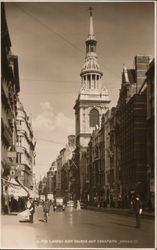 London Bow Church and Cheapside Postcard