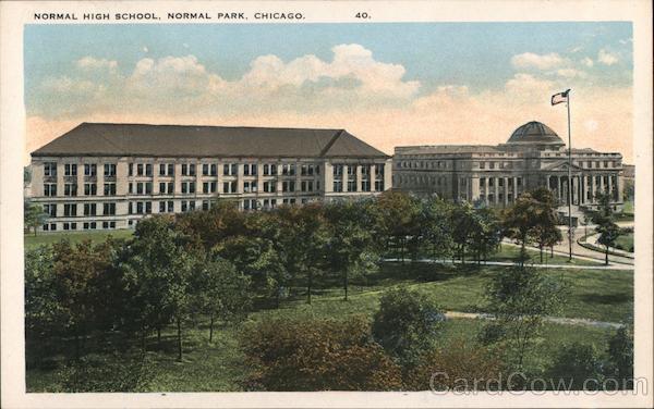 Normal High School Normal Park Chicago IL Postcard