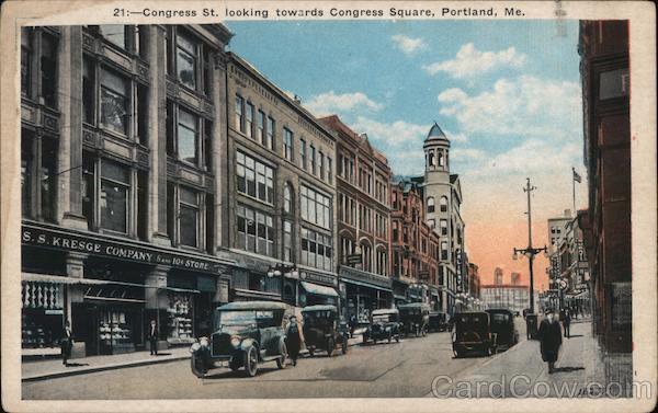 Congress St. looking towards Congress Square Portland Maine