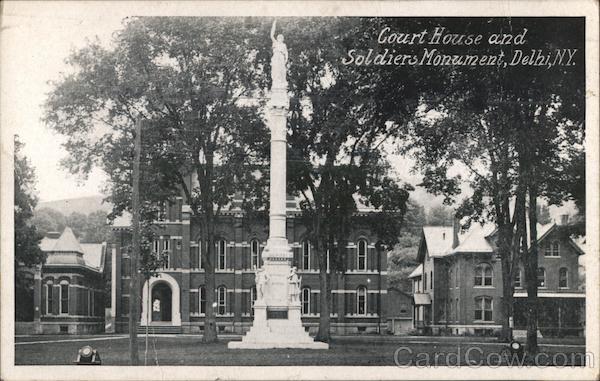 Court House and Soldiers Monument Delhi New York