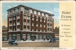 Hotel Evans Vandalia, IL Postcard Postcard Postcard