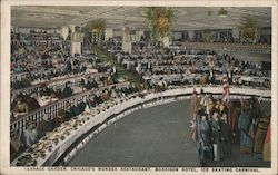 Terrace Garden, Chicago's Wonder Restaurant, Morrison Hotel. Ice Skating Carnival Postcard