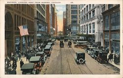 Madison, Looking West from Wabash Postcard