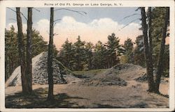 Ruins of Old Ft. George on Lake George Postcard