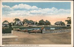 Lake and Cottages, Belle Island Postcard