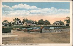 Lake and Cottages, Belle Island Norwalk, CT Postcard Postcard Postcard