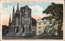 St. Mary's Church and Priest's Residence Postcard