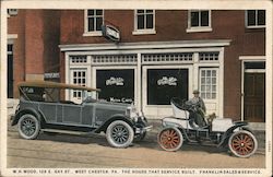 Franklin Automobile "The House that Service Built Postcard