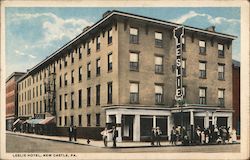 Leslie Hotel New Castle, PA Postcard Postcard Postcard