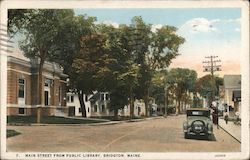 Main Street from Public Library Postcard