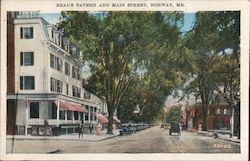 Beal's Tavern and Main Street Norway, ME Postcard Postcard Postcard