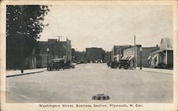 Washington Street, Business Section Plymouth, NC Postcard Postcard Postcard