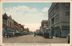 Central Avenue, Looking East From Fourth Street Albuquerque, NM Postcard Postcard Postcard