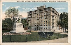Washington Monument and Presbyterian Hospital, North Side Pittsburgh, PA Postcard Postcard Postcard