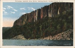 Palisades, Opposite Grey Stone, Looking South Hudson River, NY Postcard Postcard Postcard