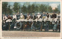 Jockey Rail Birds Watching a Steeplechase, Saratoga Race Track Saratoga Springs, NY Postcard Postcard Postcard