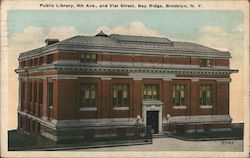 Public Library, 4th Ave and 51st Street, Bay Ridge Postcard