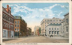 Congress Street from City Hall Postcard