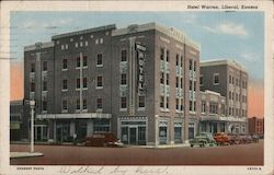 Hotel Warren Liberal, KS Postcard Postcard Postcard