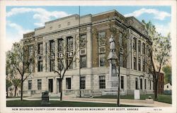 New Bourbon County Court House and Soldiers Monument Postcard
