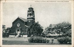 Catholic Church and Parsonage Postcard