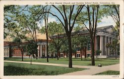 First Baptist Church and Sunday School Room Postcard