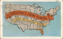 Greetings From Florida Postcard Postcard Postcard