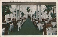 Dining Room, Royal Poinciana Hotel Palm Beach, FL Postcard Postcard Postcard