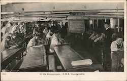 In the Schoolroom: H.M.S. Impregnable England Interiors Postcard Postcard Postcard